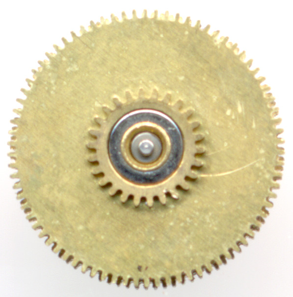 double clutch wheel on the mainspring barrel Baumgartner 911: double clutch wheel on the mainspring barrel