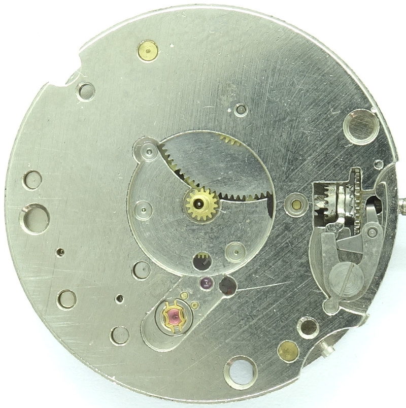 dial side with mounted cannon pinion Nanjing SN2: dial side with mounted cannon pinion