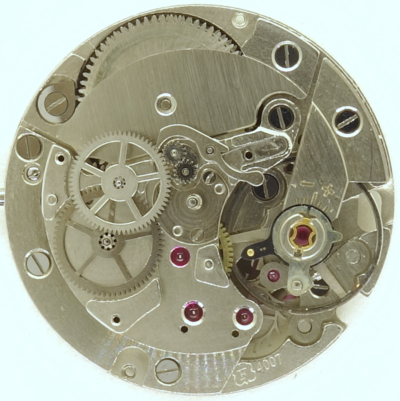 gear train selfwinding mechanism Felsa 4007: gear train selfwinding mechanism