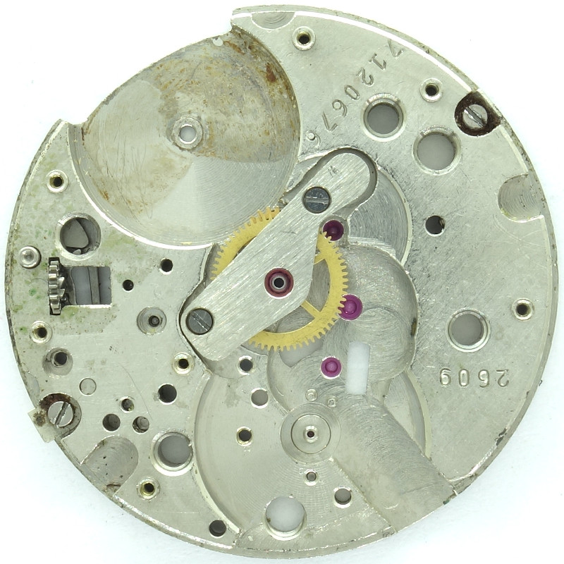 minute wheel below its own bridge Poljot 2609: minute wheel below its own bridge