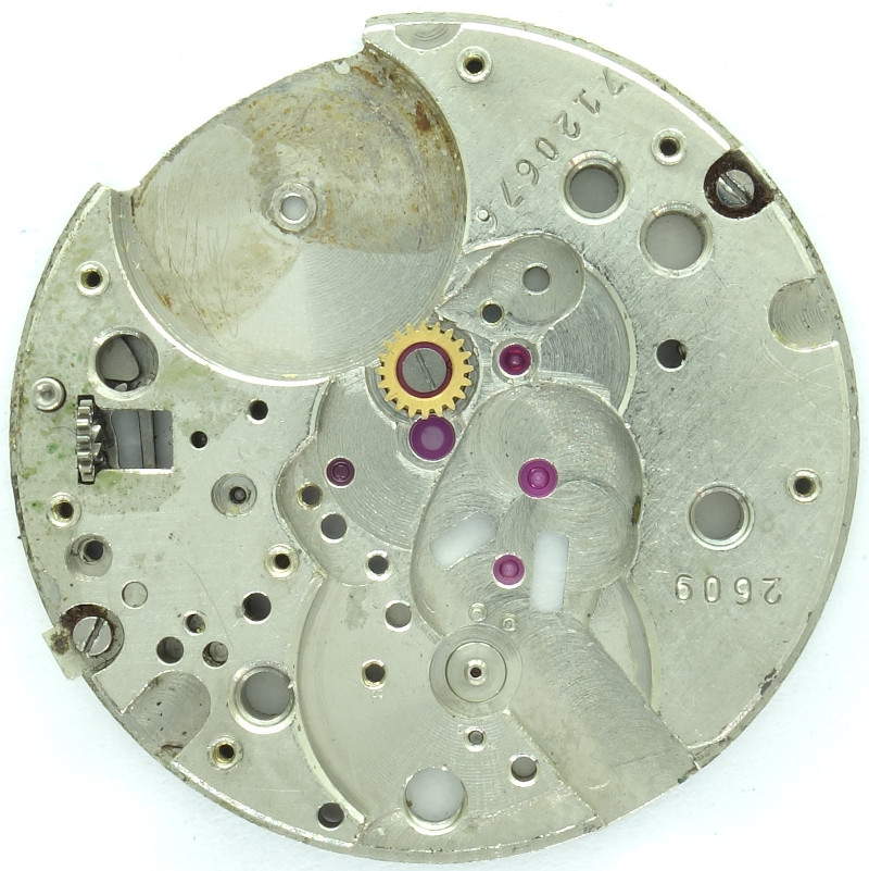 base plate with ruby-beared transmission wheel Poljot 2609: base plate with ruby-beared transmission wheel