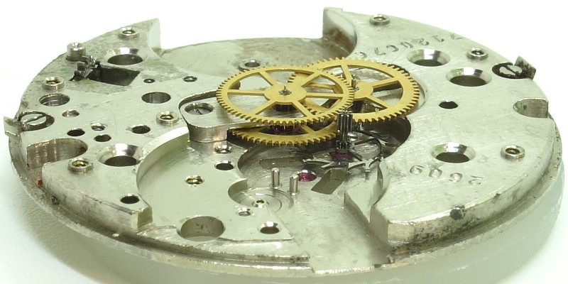 side view of the gear train Poljot 2609: side view of the gear train