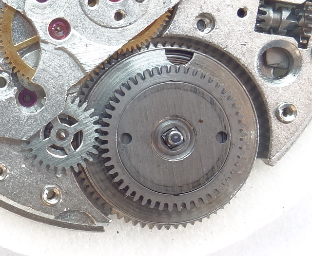 engagenement into the ratchet wheel Poljot 2616.1H: engagenement into the ratchet wheel