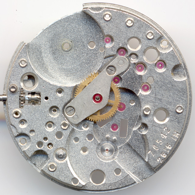 base plate with center minute wheel bridge Poljot 2616.1H: base plate with center minute wheel bridge