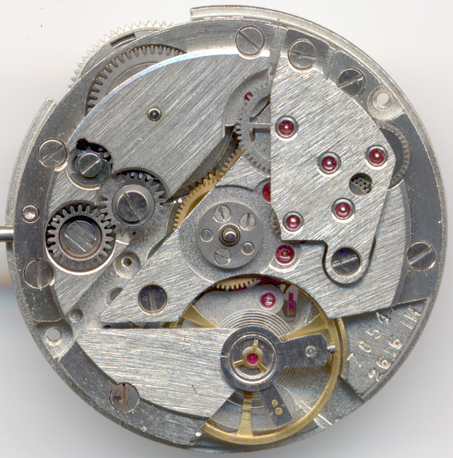 movement without oscillating weight Poljot 2616.1H: movement without oscillating weight