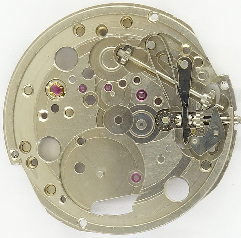 empty dial side, crown in date setting position PUW 663: empty dial side, crown in date setting position
