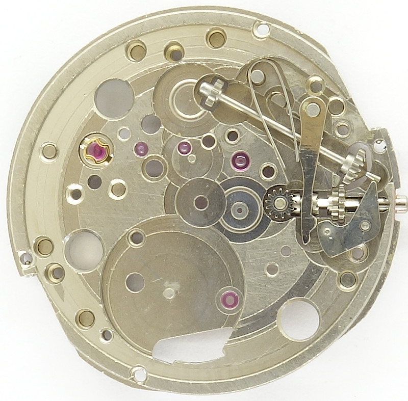 empty dial side, crown in hands setting position PUW 663: empty dial side, crown in hands setting position