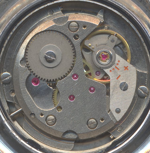 movement view without selfwindig mechanism Seiko 6619A: movement view without selfwindig mechanism