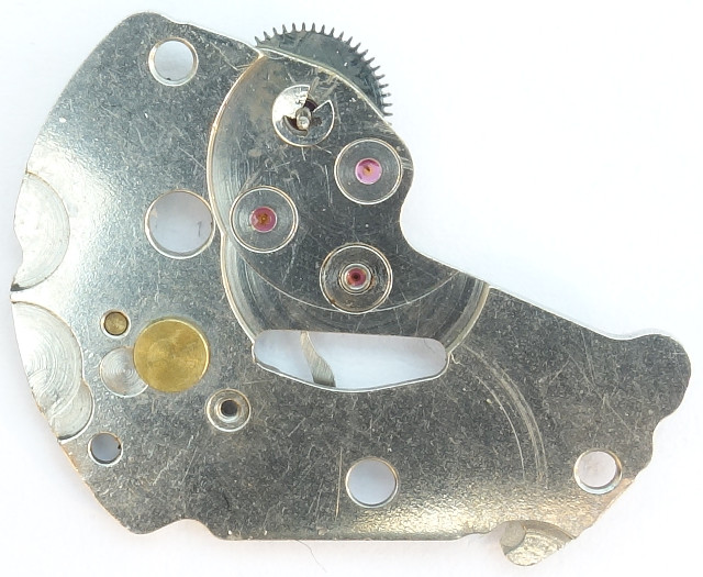 inner side of the gear train plate Seiko 7S26A: inner side of the gear train plate
