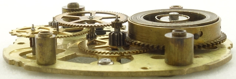 side view of the gear train Westclox W4: side view of the gear train
