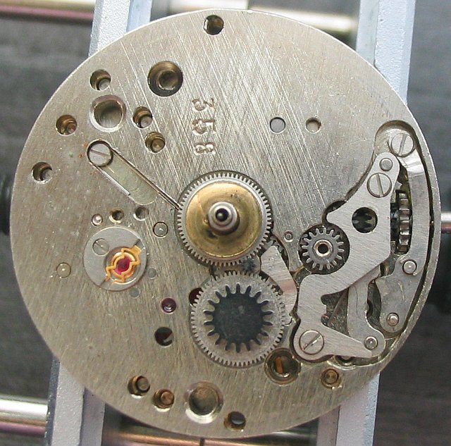 dial side view without date mechanism Wostok 2214: dial side view without date mechanism