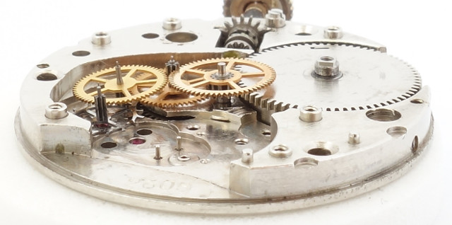 side view of the gear train Wostok 2605: side view of the gear train