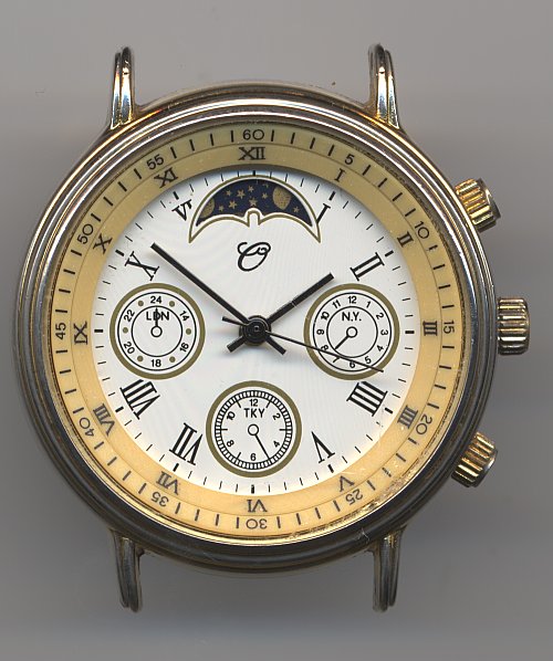 PG Time E355: O (or Q) gents watch with fake indicators